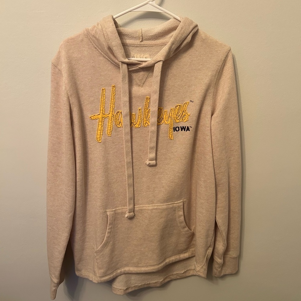 University of Iowa Hawkeyes lightweight beige hoodie sweatshirt women large